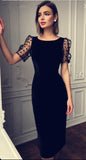 Black Prom Dresses lace Evening Dresses HZ1023