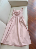 Gentle Pink A Line Straps Pleated Satin Homecoming Dress HZ1023