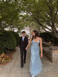 Light Blue Elegant Long Evening Gown Prom Dress HZ1023