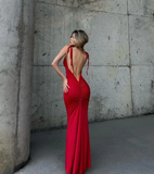 Sexy Sheath Spaghetti Straps Backless Navy Blue Satin Prom Dress Evening Dress HZ1023