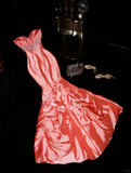 Vintage Mermaid Sweetheart Neck Beaded Satin Party Dress Evening Dress HZ1023