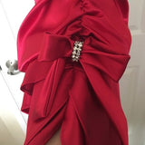 Sexy A Line Halter Red Satin Open Back Homecoming Dress Cocktail Dress HZ1023