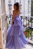 Lavender A-Line Puffy Long Prom Dresses, Beautiful Graduation Party Dresses HZ1023