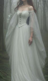 Pretty A Line Long Sleeve Beaded Tulle Prom Dress Evening Dress Birthday Dress HZ1023
