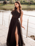 Sexy Strapless Evening Dress A-Line Tulle Formal Prom Dress HZ1023