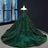 Deep Green Long Quinceanera Dresses Sweet 16 Prom Dress Pageant Dress HZ1023