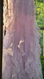 Lilac Romantic Lace Elegant Long Chiffon Ball Gown Party Dress Date Dress HZ1023