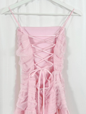 Pink Layered Tulle Pleated Short Homecoming Dress Birthday Dress Outfits HZ1023