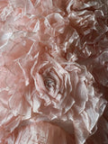 Pink Rose Flower Sweetheart Neck Ball Gown Lace Organza Prom Dress Birthday Dress HZ1023