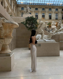 Sexy Mermaid Straps White Backless Prom Dress HZ1023