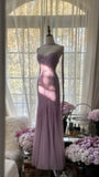 Lilac Mermaid Spaghetti Strap Beaded Chiffon Long Prom Dress Graduation Prom Dress HZ1023