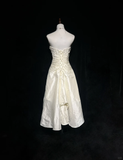 Vintage A Line Sweetheart Neck Beaded White Satin Short Homecoming Dress Cocktail Dress HZ1023