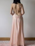 Elegant A Line Spaghetti Straps Lace Light Pink Satin Prom Dress Evening Dress HZ1023