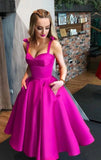 Straps Sweetheart Midi Homecoming Dress Formal Evening Gown HZ1023