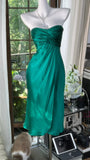 Green Sheath Sweetheart Neck Pleated Satin Short Homecoming Dress Wedding Guest Dress HZ1023