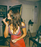 Sexy A Line Straps Ombre Grape Purple Chiffon Long Prom Dress HZ1023