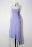 Vintage A Line Spaghetti Strap Beaded Lilac Chiffon Evening Dress Party Dress HZ1023