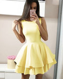 yellow short prom dresses,homecoming party dresses HZ1023