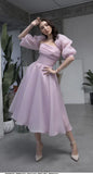 Romantic Pink A Line Puff Organza Prom Dress Party Birthday Dress HZ1023