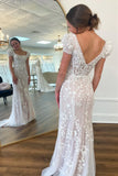 Ivory Square Neck Puff Sleeves Appliques Tulle Long Prom Dress HZ1023