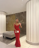 Red Strapless Sweetheart Neck Long Prom Dress Evening Dress HZ1023