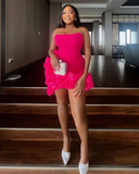 Sexy Hot Pink Short Party Dress Homecoming Dress HZ1023