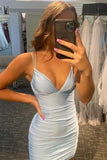 Tight Light Blue Mini Party Dress HZ1023