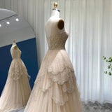 Beaded Floral Petal Tiered Fairy Dress Prom Dress HZ1023