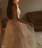 Dreamy A Line Off the Shoulder 3D Flower Tulle Prom Dress Evening Dress HZ1023