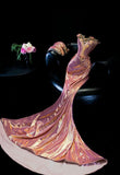 Gorgeous Mermaid Off the Shoulder Flower Satin Long Prom Dress Evening Dress HZ1023