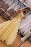 Yellow Lace Prom Dresses Long, Formal Dress, Pageant Dance Dresses, School Party Gown HZ1023