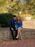 Fashion Royal Blue Long Sleeves Satin Lace Short Prom Dress Sheath Homecoming Dress HZ1023
