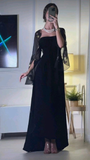 Elegant Strapless Long Prom Dress Black Formal Evening Dress HZ1023