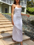 Elegant Sheath Spaghetti Strap White Chiffon Long Prom Dress Evening Dress HZ1023