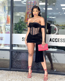 Black Off The Shoulder Sexy Short Party Dress Homecoming Dress HZ1023