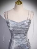 Elegant Silver Sequin Mermiad Prom Dress Long Evening Dress HZ1023