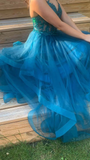 Beautiful Applique Tulle Prom Dress Elegant Evening Dress HZ1023