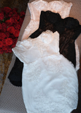 White Sheath Strapless Lace Short Homecoming Dress Evening Dress HZ1023
