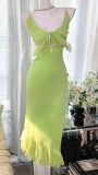 The Wizard of Oz Sheath Spaghetti Strap Ruffle Chiffon Homecoming Dress HZ1023
