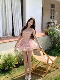 Pink A Line Strapless Appliques Tulle Short Homecoming Dress Cocktail Dress HZ1023