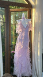 Lilac Romantic Lace Elegant Long Chiffon Ball Gown Party Dress Date Dress HZ1023