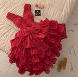 Hot Pink A Line V Neck Ruffles Satin Knee Length Homecoming Dresses Outfits HZ1023