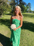 Simple Halter Green A Line Prom Dress Party Dress HZ1023