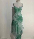 Unique Chiffon Print Prom Dress Party Dress HZ1023