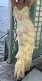 Lovely Yellow Ruffles Long Prom Dress Evening Dress HZ1023