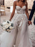 Fashion Appliques Tulle Ball Gown Wedding Dress HZ1023