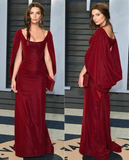 Beautiful Mermaid Buegundy Velvet Long Prom Dress HZ1023