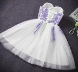 A-line Blue Sweetheart Strapless Appliques Homecoming Dresses HZ1023