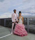 Beautiful Pink Beaded Mermaid Prom Dress Long Evening Dress HZ1023