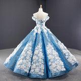 Luxurious Ball Gown Off-the-shoulder Appliques Sequin Prom Dresses HZ1023